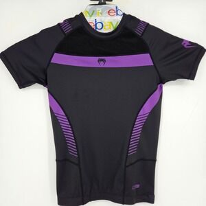 Venum Compression Shirt Mens Medium Combat Sports Training Gym Nogi Black